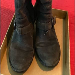 “Born” Suede Charcoal Gray, 3 inch Heel Boots.